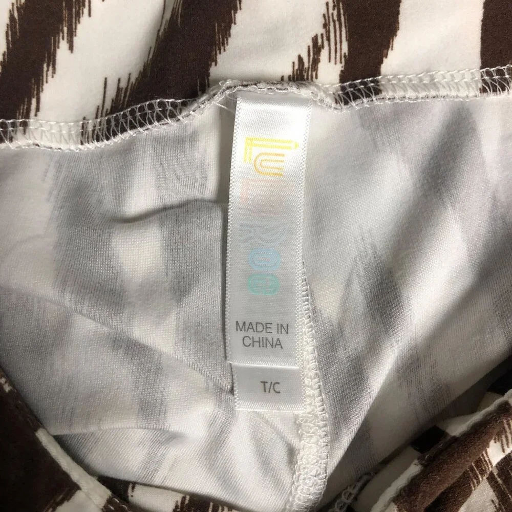 LuLaRoe Zebra Print Leggings Womens Tall Curvy Brown White Stretchy Soft Pants